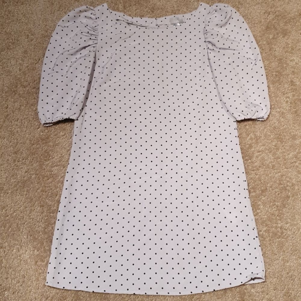 H&M Ladies Polka Dot Puff Sleeve Top sz 2